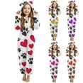 thumbnail image 1 of MKOSPLRT Grenouillère en Molleton pour Filles Pyjama Combinaison Duveteuse de la Saint-Valentin pour Enfants à Fermeture Éclair à Capuche Dormeuse Graphique Cœur d'Amour 5-15 Ans, 1 of 7