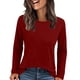 thumbnail image 2 of Camiseta blanca para mujer,Camiseta de manga larga a rayas para mujer, corte holgado e informal, cuello redondo, mezcla de poliéster, talla S, sopatenor, 2 of 9