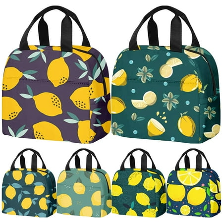 

Lemon Print Letters Insulated Lunch Bag Lunch Boxes for Men (Style 1)