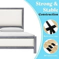 thumbnail image 4 of Merluxy Full Upholstered Platform Bed with Headboard, Solid Wood Bed Frame with Linen Headboard & Footboard Nailhead Trim, Noise-Free, Grey Blue, 4 of 6
