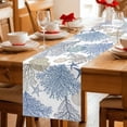 thumbnail image 5 of Blue Coral Coastal Table Runner 72 Inches, Beige Conch Starfish Nautical Ocean Bed Runner Dresser Scarves Tabletop for Indoor Outdoor Parties/Ceremony/Banquet, 14" x 72", 5 of 9
