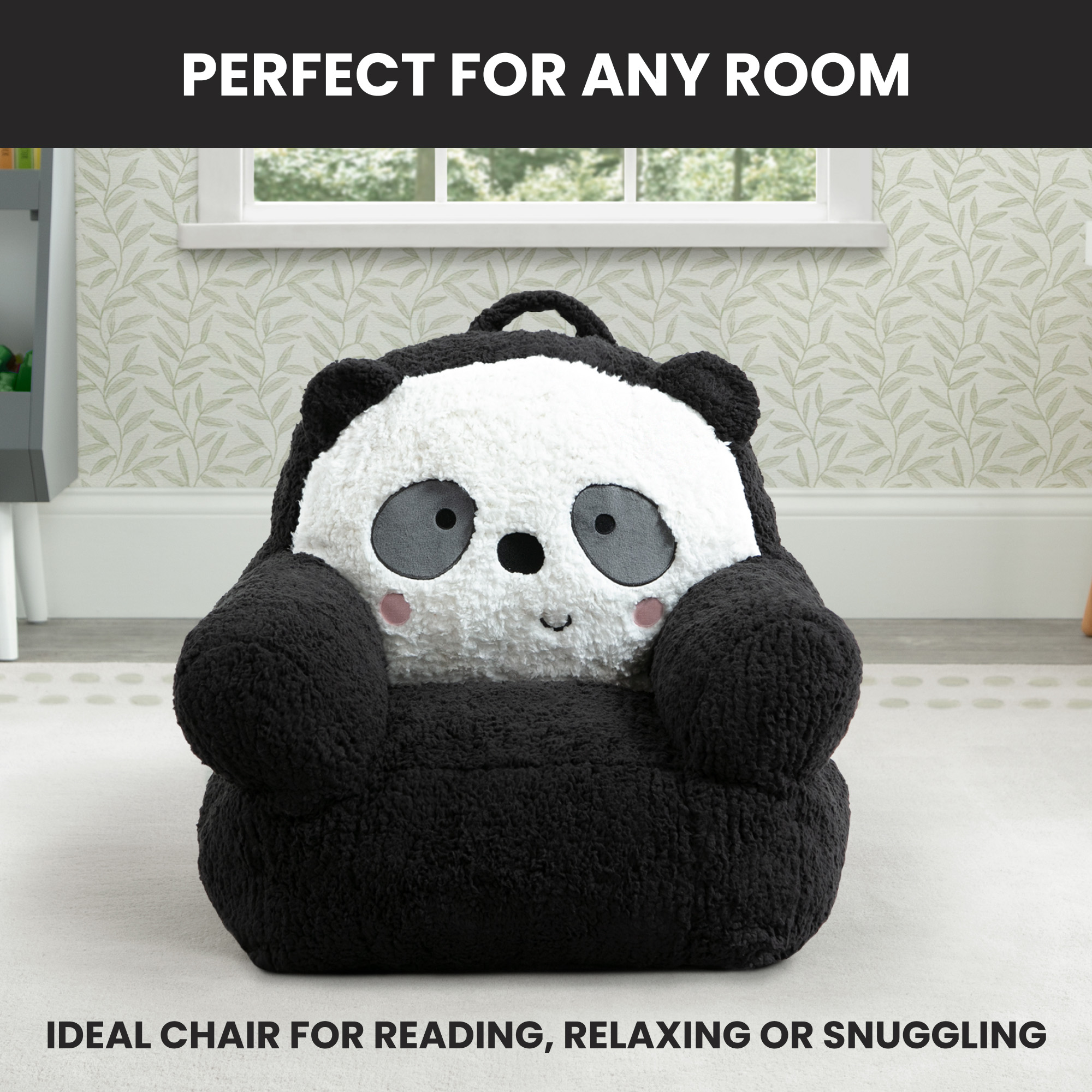 Delta Children Panda Cozee Buddy Chair, Black/White photo 3