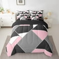 thumbnail image 2 of Erosebridal Abstract Geometric Bedding Sets King Size,Mid Century Bed in a Bag King size,Triangle Sqare Bedding King Size,Ultra Soft Vintage Room Decoration,Reversible,7-Piece, 2 of 6