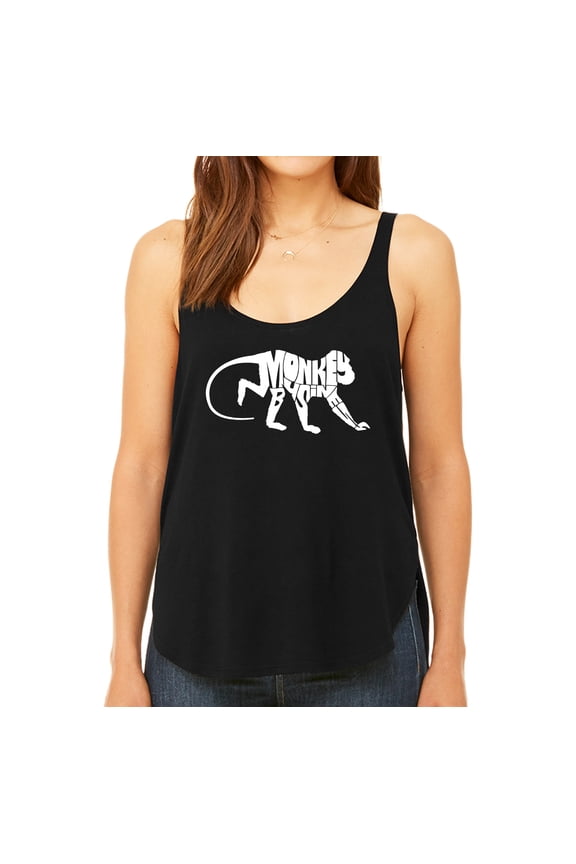 Women's Premium Word Art Flowy Tank Top - Monkey Business