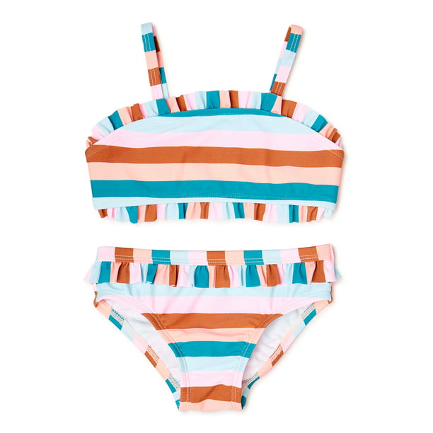 Wonder Nation Baby and Toddler Girl Bikini Swim Set, Sizes 12M-5T ...