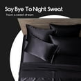 thumbnail image 5 of MR&HM Satin Bed Sheets, California King Size Sheets Set, 6 Pcs Silky Bedding Set, Black, 5 of 6