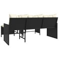 thumbnail image 5 of vidaXL Garden Sofa with Table and Cushions L-Shaped Black Poly Rattan, 5 of 5