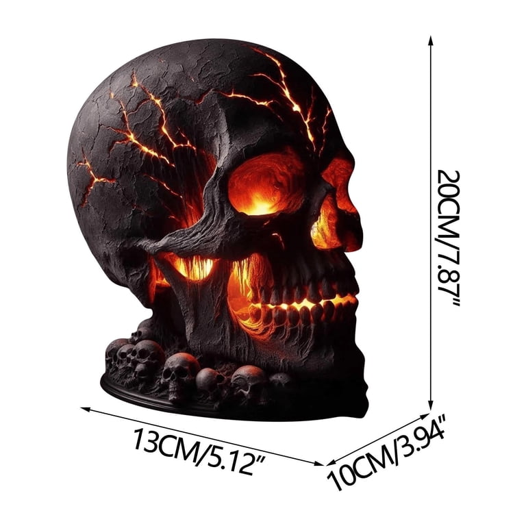 Chanana Skull Flame Table Lamp, Lava Skull Lamp, LED Desk Light