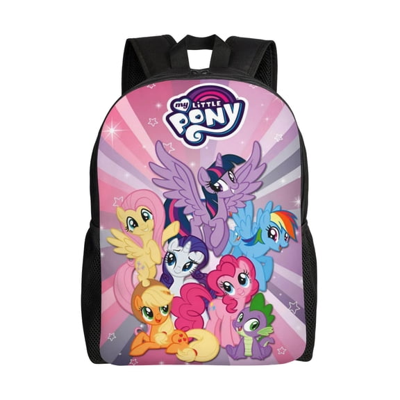 Cartoon My Cute Lit-tle Po-n-y Backpacks Large Capacity Shoulders Daypack Unisex Casual Rucksack Student Outdoor Travel Bookbag