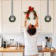 thumbnail image 3 of 6pc Christmas Cabinet Wreath Ribbon 3.94 Inch Mini C Window Christmas Wreath With Berry Bow, 3 of 6