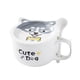 thumbnail image 1 of Taza de Cerámica para Café HappyWare con Cuchara y Tapa Diseño de Perro Gris, 1 of 3