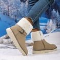 thumbnail image 6 of Wowcloth Women's Winter Snow Boots – Stylish Side Zipper with Belt Buckle, Plus Size Comfortable Heightening Insoles & Fleece-Lined Warmth for Casual Cold-Weather Everyday Wear, 6 of 9