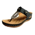thumbnail image 2 of IUJSOY Womens Flip Flops Summer Wedge Shoes Cushion Footbed Boho Sandals Orthopedic Dress Slides, 2 of 9