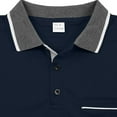 thumbnail image 6 of Zimjoy Men Long Sleeve Shirts Breathable Casual Performance Collared Shirt Henley Big and Tall Golf Shirts Button Down Lightweight Collared Shirt with Pocket, Navy L, 6 of 6