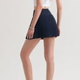 thumbnail image 5 of Polyester Women Skirt Solid Color Replacement Stylish Pleated Summer Breathable Fast Drying Gym Yoga Skirts Clothes Blue S, 5 of 8