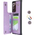 thumbnail image 5 of Galaxy Note 20 Ultra Wallet Case with RFID Blocking Card Holder,Premium PU Leather Double Magnetic Buttons Flip Wrist Lanyard Strap Cover for Samsung Galaxy Note 20 Ultra 5G 6.9",Purple, 5 of 14