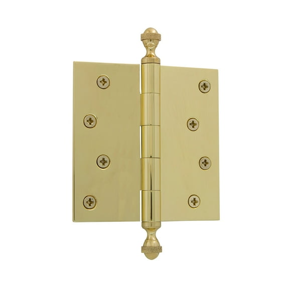 Grandeur Acohng-Sq-St-Res-4 4 X 4" Plain Bearing Square Corner Mortise Door Hinge - Brass