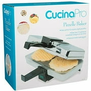 CucinaPro Pizzelle Maker- Polished Electric Baker Press Makes Two 5-Inch Cookies at Once- Recipe Guide Included- Italian Waffle Dessert Treat Making- Gift for Her