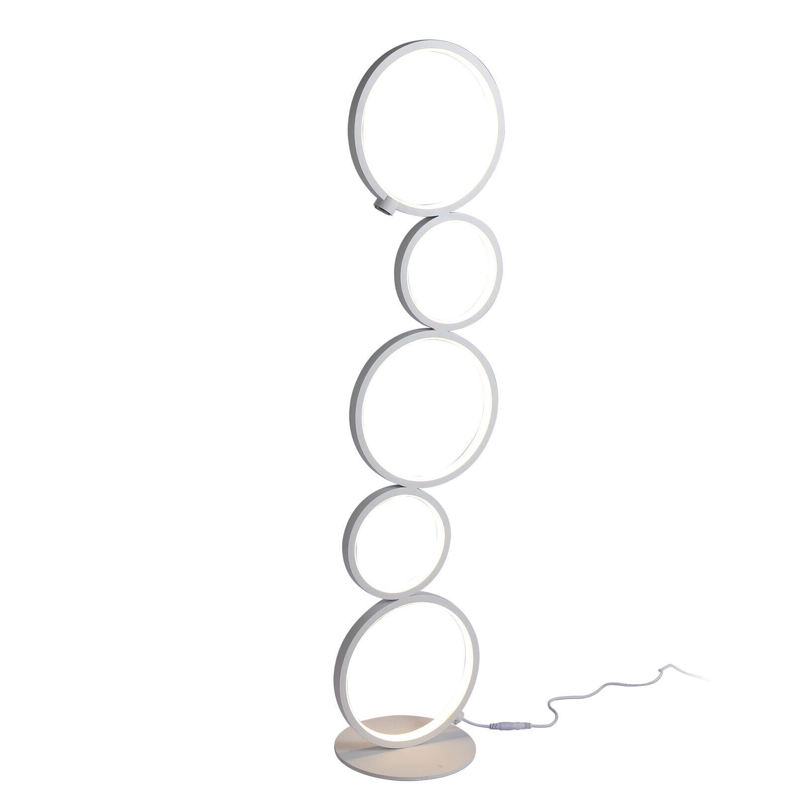 TFCFL 5 Rings LED Floor Lamp Night Corner Standing Light Reading Lamp For Living Room Bedroom Decor
