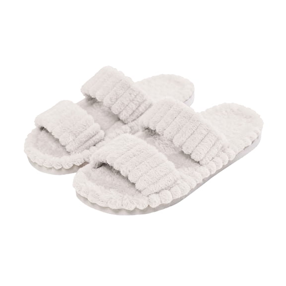YOUYEDIAN Slippers for Women Summer House Shoes Fashion Indoor Sandals Cozy Outdoor Slides (White)