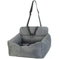 thumbnail image 2 of BODISEINT Dog Car Seat,Pet Dog Booster Seat Single Seat Memory Foam Car Bed Travel Carrier Bed Pet Booster Seat for Car Front Back Seat,Removable Puppy Car Seat for Small Dogs (Linen Gray-Single Seat), 2 of 7