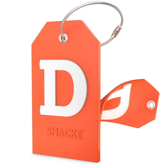 Initial Luggage Tag with Full Privacy cover and Stainless Steel Loop - (Letter D)