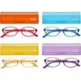 thumbnail image 2 of Reading Glasses Blue Light Blocking Women Oval Round Computer Readers Ladies Cheaters Glasses 4 Pack Colorful Protective Case, 2 of 8