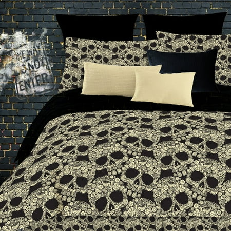Veratex Inc Flower Skulls Comforter Set Walmart Com