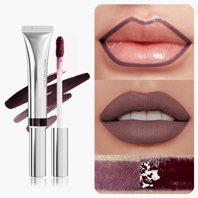 SIfdSeng Peel Lip Stain Peel Off Lip Glaze Lip Glaze Is Easy To Color Non Sticky Long Lasting and Moisturizing Lip Plumping Lip Gloss Lip Glaze Lip Gloss Suitable for All Cosmetics 10Ml