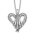 thumbnail image 2 of Auriga 925 Sterling Silver Rhodium-plated CZ Antiqued Angel of Friendship Necklace for Women 18", 2 of 6