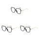 thumbnail image 5 of Qarigey Gafas cómodas y duraderas para largas horas de en la computadora, gafas antiluz azul, gafas para mujer, montura negra dorada Type1 NO1, 5 of 6