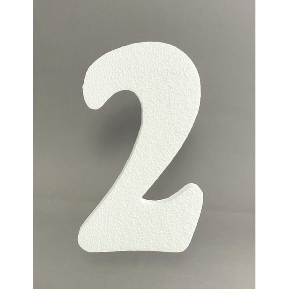 11" Smooth EPS Foam Letters Alphabet Numbers for Crafts, Party Signs, Walls (Number"2" - 1 PC) MADE IN USA