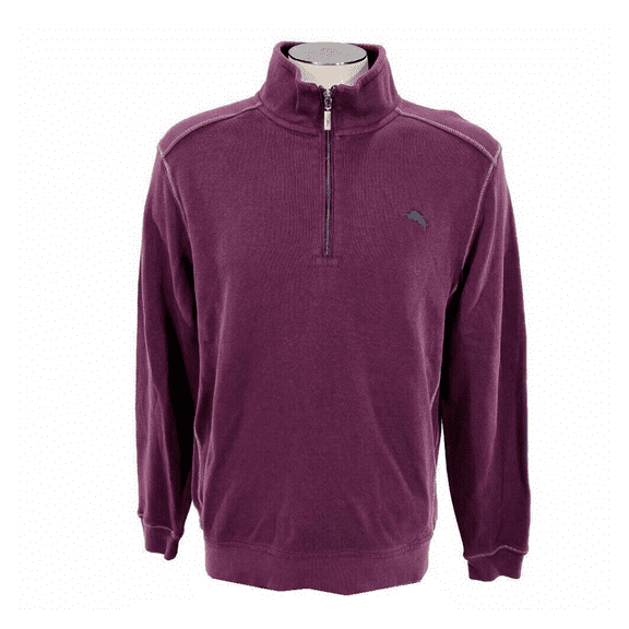 Tommy Bahama Men's TB21966T Relaxed Hlalf Zip Sweater Grape Wine M
