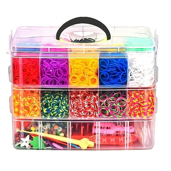 DIY Handmade Rubber Bands Weaving Tool Box Bracelet Kit Toys for Knitting Elastic Art Crafts Beaded