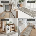 thumbnail image 5 of Brown Geometric Quatrefoil Pattern Kitchen Rugs Sets Of 3,Kitchen Runner Rugs Non Skid Washable,Decorative Kitchen Floor Mats for Kitchen,Sink,Laundry,17"x30"+ 17"x47" + 17"x59", 5 of 6