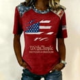 thumbnail image 2 of CIENVNSTG Women's 250th USA Anniversary Shirts-Patriotic Graphic Denim Tops Short Sleeve Crew Neck Flag T-Shirt for Casual Wear Red L, 2 of 4