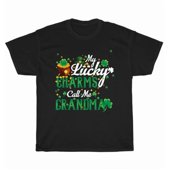 Hot Trending Tee With My Lucky Charms Call Me Grandma Shamrock Clover St Patricks Day T-Shirt Unisex