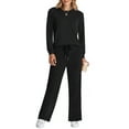 thumbnail image 4 of Fantaslook Two Piece Lounge Sets for Women Fall Outfits Long Sleeve Tops Wide Leg Pants Matching Sets Vacation Travel Outfits, 4 of 10