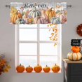 thumbnail image 6 of Thanksgiving Valances for Windows, 54 x 18in, Hello Fall Watercolor Pumpkin Gary Wood Rod Pocket Kitchen Valance Curtain Light Filtering Window Treatments for Living Room Bedroom, 1 Panel, 6 of 7