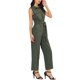 thumbnail image 4 of INSPIRAR CHIC Mono sin mangas con botones y lazo en la cintura para mujer, color verde militar, 4 of 8