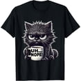 thumbnail image 2 of 100% Cotton Grumpy Animal Uh Nope Cat Coffee Graphic Tee Funny Cat T-Shirt, 2 of 5