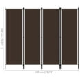 thumbnail image 4 of vidaXL 4-Panel Room Divider Brown 200x180 cm, 4 of 4