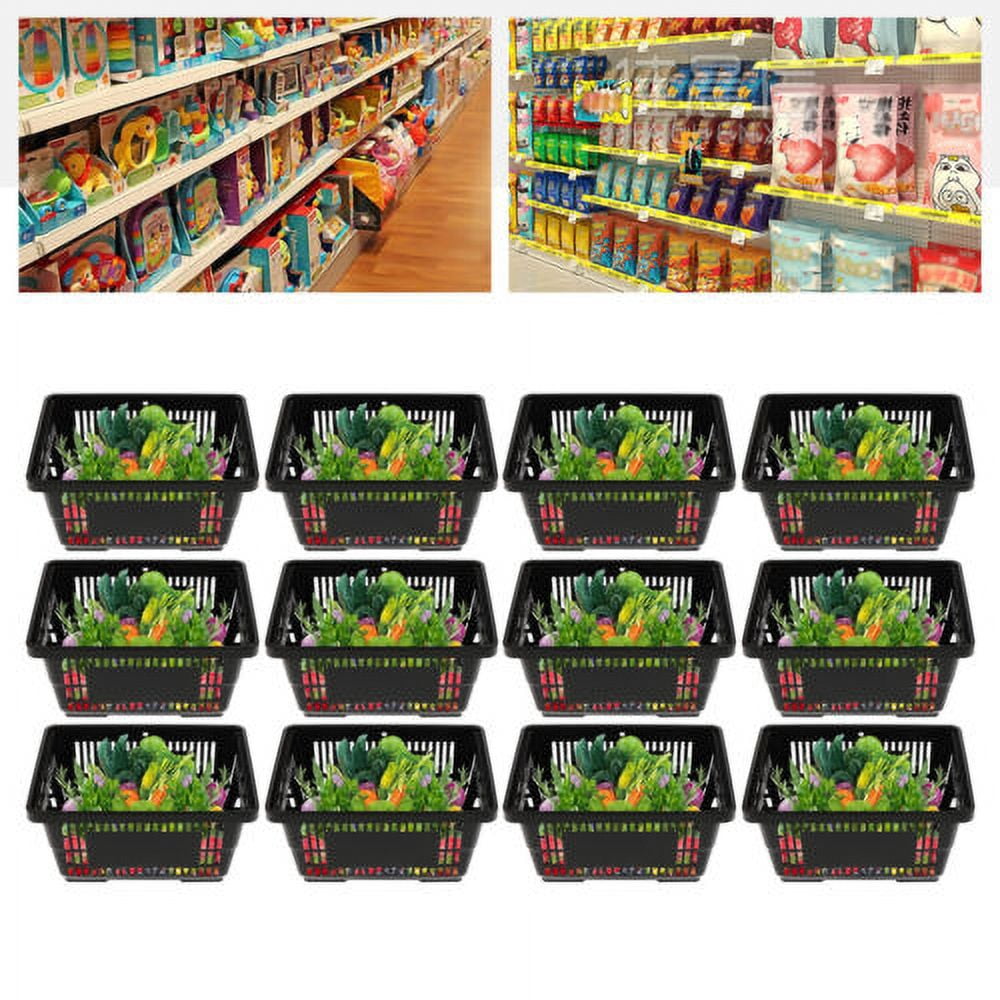 Shopping Basket Black  17*9*12 inch Size Convenient Sundries 12 Packs 21L