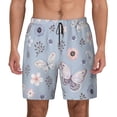 thumbnail image 3 of Uemuo Blue Butterfly Pattern Mens Swim Trunks Quick Dry Board Shorts with Mesh Lining, Stretch Beach Shorts Quick Dry No-Chafing Board Shorts-Medium, 3 of 9