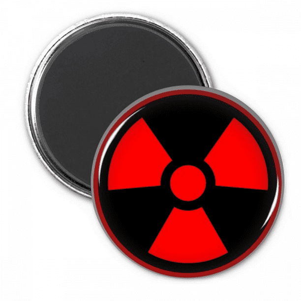 Red Dangerous Checal Toxic Radiation Symbol Refrigerator Sticker