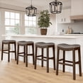 thumbnail image 5 of New Ridge Home Goods Sadie 31 in. Saddle Upholstered Barstool - Natural / Cream, 5 of 7