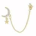 thumbnail image 4 of Women's Stud Earrings Moon With Chain And Northern Star Ear Cuff Ear Cuff With Chain Mother's Day Valentine's Day Gifts, 4 of 6