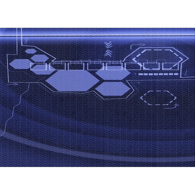 Ahgly Company Machine Washable Indoor Rectangle Transitional Royal Blue