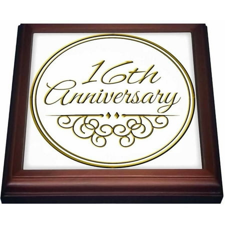 Rose 16th Anniversary Gift Gold Text For Celebrating Wedding Rose 16th Anniversary Gift Gold Text For Celebrating Wedding Anniversaries 16 Years Married Together