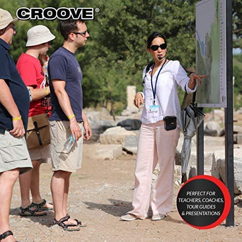 Croove Portable Rechargeable Voice Amplifier with Microphone, Headset, Belt Clip